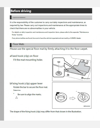 subaru rex 2022 2023 & 2024 owners manual